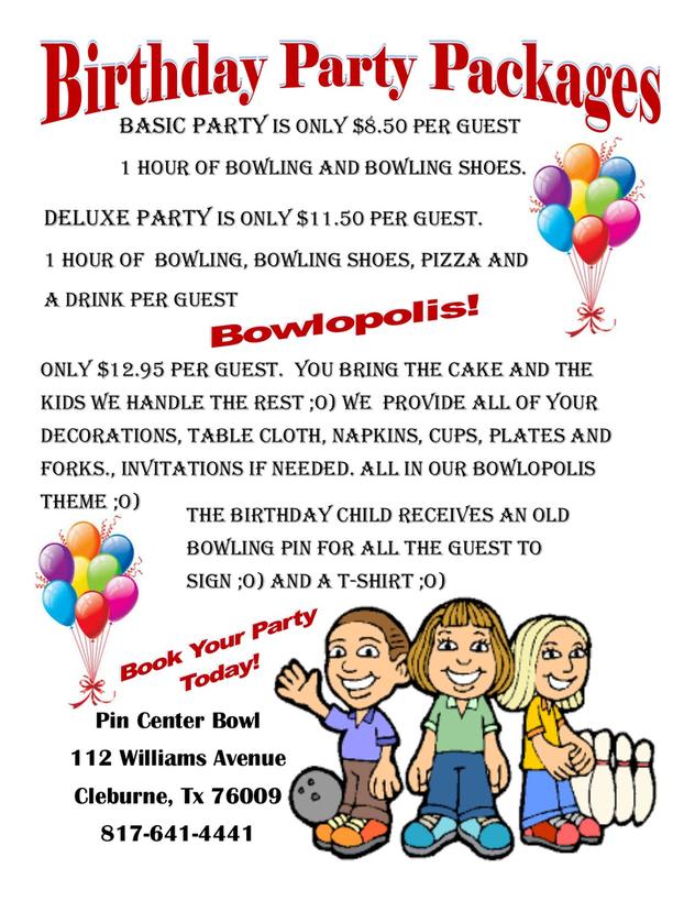 Birthday party at Pin Center Bowl